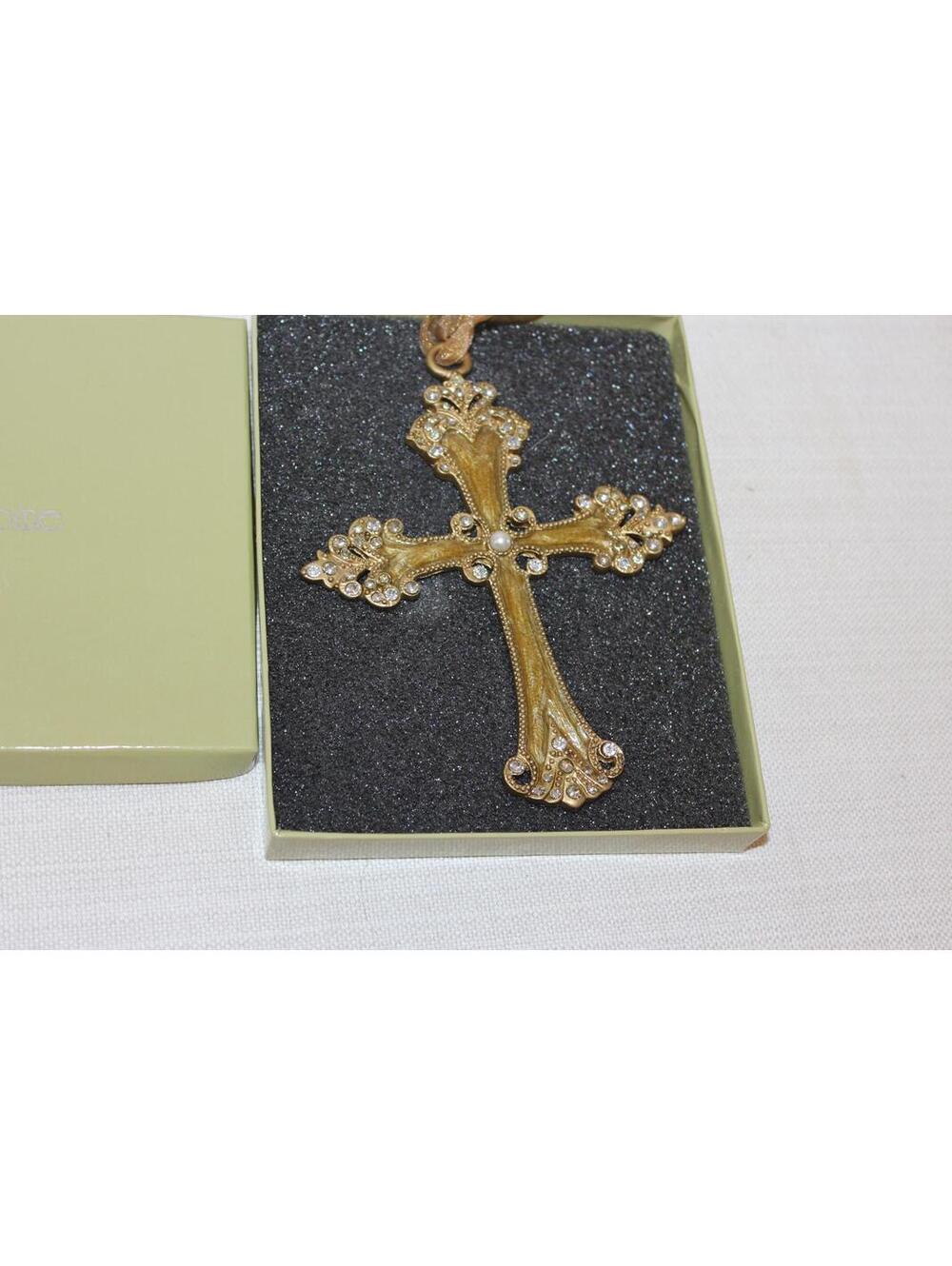 Kirkland Home Ornate Jeweled Enamel Cross Ornament